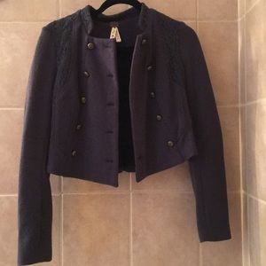 Cropped peacoat blazer